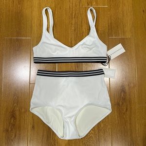 Solid and Striped Swim Two Piece